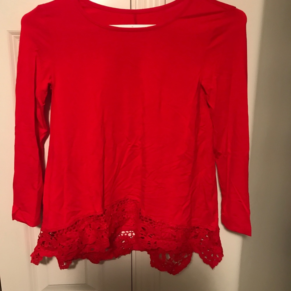 Girls (10/12) tunic with lace hem